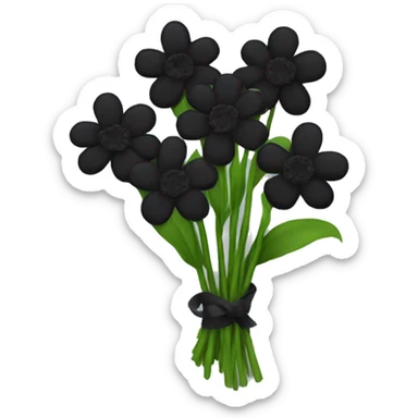 Black flower bouquet  sticker