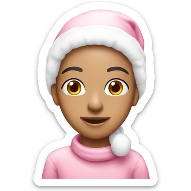 Pink and white Christmas  sticker