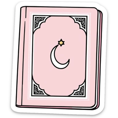 Baby pink Quran book, pastel soft pink Muslim holy book sticker