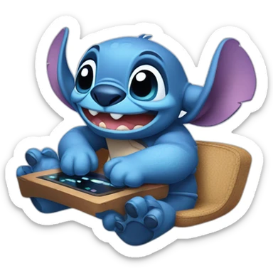 Stitch qui joue à la Switch sticker