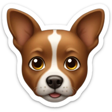 small dog face completely brown in color sticker