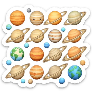 12 planets emojis I need a line for each planet mercury sticker