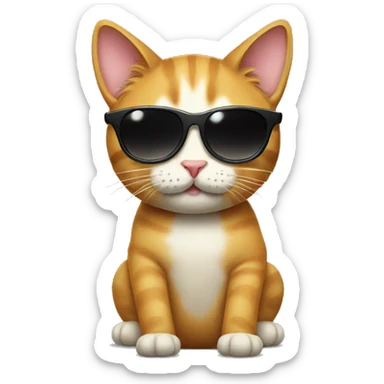 Cat with sunglasses sticker