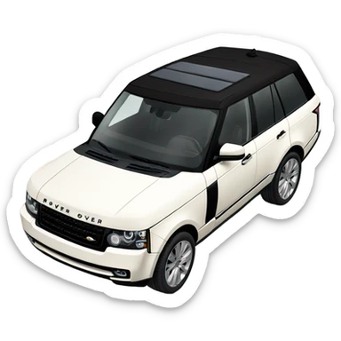 White Range Rover with a black roof sticker