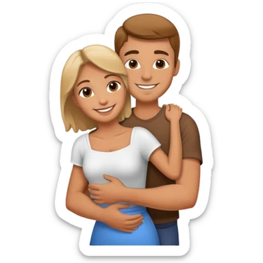 a man carrying a female in his arms sticker
