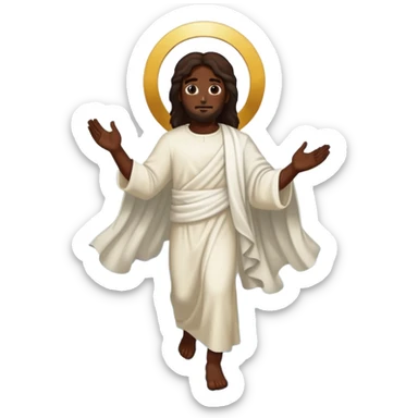 Dark skin christ Jesus walking in heaven sticker