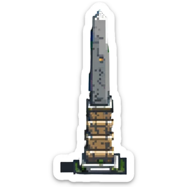 The Obelisk of Buenos Aires, a tall white stone monument with a pointed top, standing alone, iconic landmark of Argentina sticker