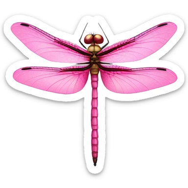 Realistic pink dragonfly sticker