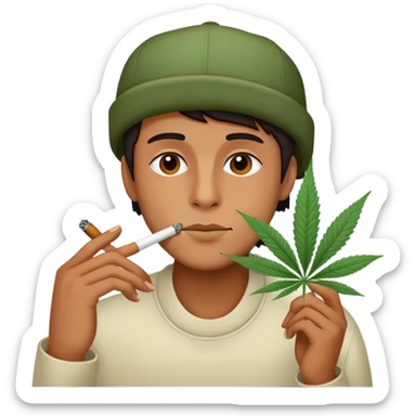 Emoji fumando marihuana  sticker