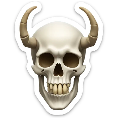 Skeleton with horns sticker