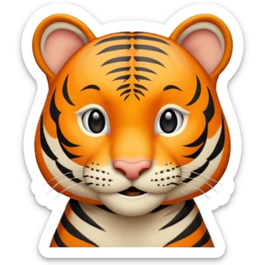 A smiling tiger saying thank you sticker