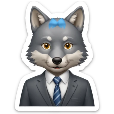 wolf in business suit (without whiskers) sticker