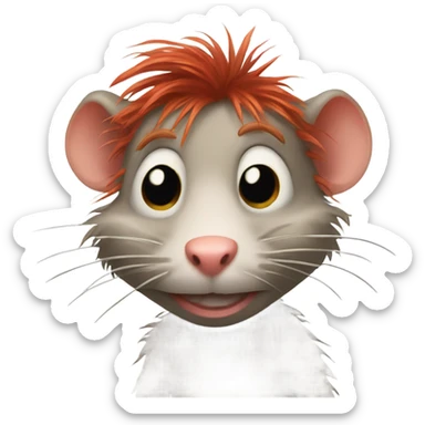 Dirty rat from Houston with scraggly red hair sticker