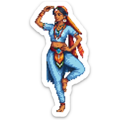 Indian dancer in traditional costume sticker