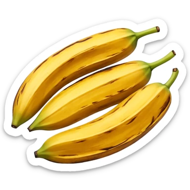 A single fried sweet plantain slice (tajada) with golden edges and a caramelized texture, looking juicy and appetizing with a glossy finish to show its frying. sticker