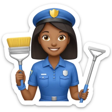 Window Cleaner  black woman  sticker