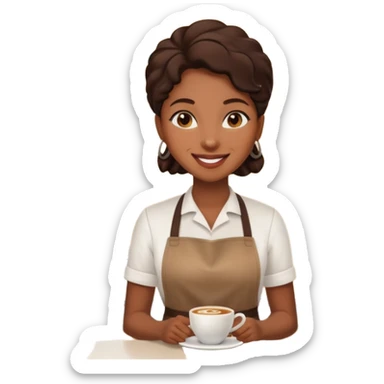 black woman Café Barista sticker