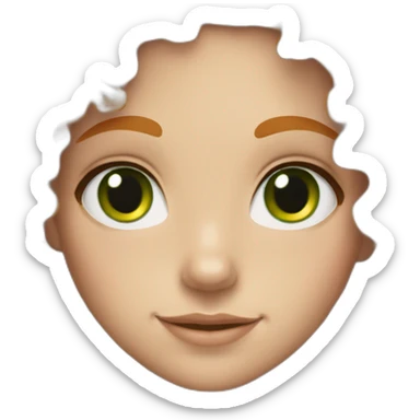 girl, curly blond red hair, green eyes, freckles  sticker