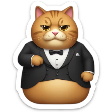 fat cat godfather sticker
