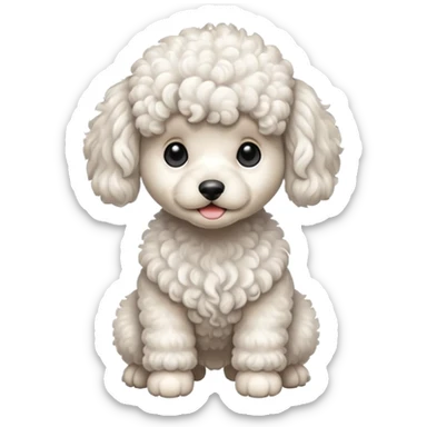 white poodle baby dog sticker