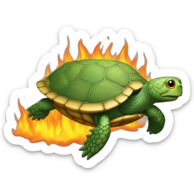 Tortue qui crache du feu sticker