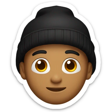 guy with black beanie,black hat,and a mone bag on his shoulder sticker