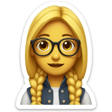 Chica morocha con lentes y suéter sticker