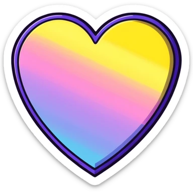 heart with yellow and blue gradient sticker