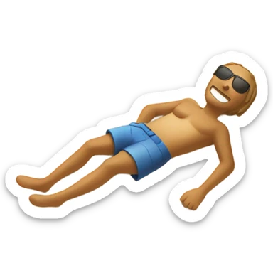 person laying in the sun on the beach sticker