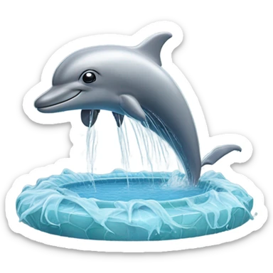 Dolphin-shaped fountain sticker