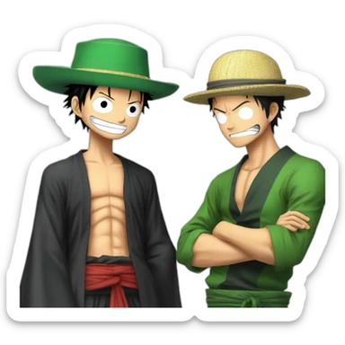 Luffy and Zoro sticker