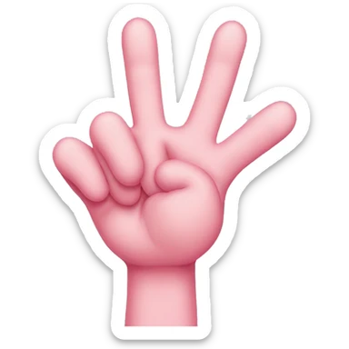 Three fingers crossed over, pinkie finger and thumb finger heart sticker