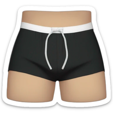 Boxershorts with black panels covering inner thighs  sticker