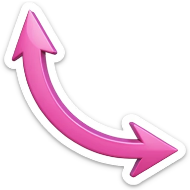 Pink curved arrow sticker