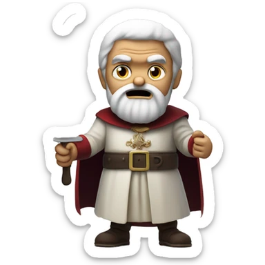 The Saint Nicolas angry with a fake knife sticker
