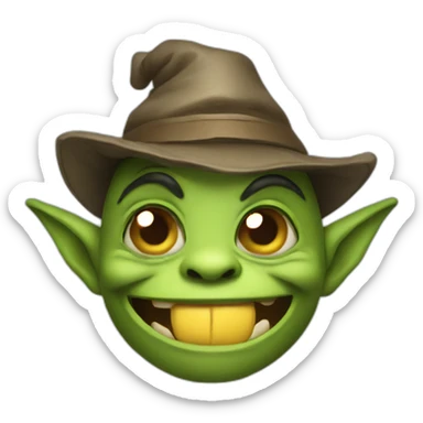 A mischievous goblin programming sticker