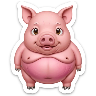 pig with a big stomach sticker