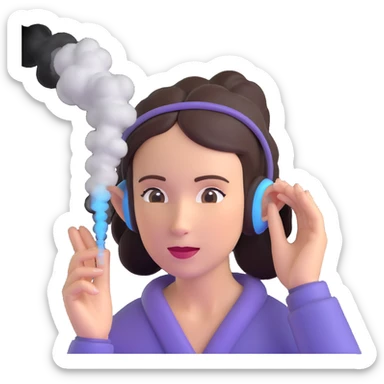 a woman with steam coming out of her ears sticker