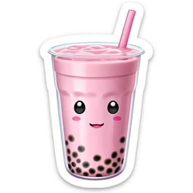 bowPink Boba Tea  sticker
