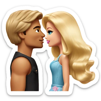 barbie kissing ken  sticker