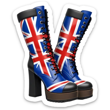 Union Jack flag platform boots sticker