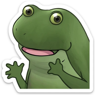 Tongue out with hands to the side sticker