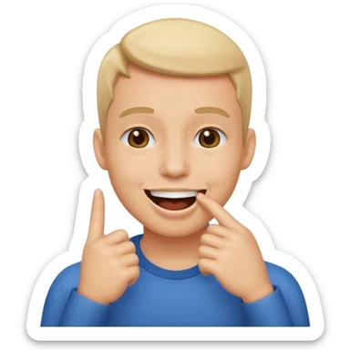 doigt dans la bouche avec un sourire sticker