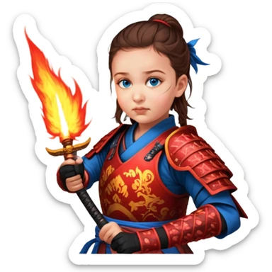 Fire-Wielding Samurai sticker