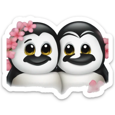 couple in love pinguin sticker