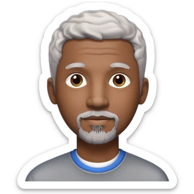 A cool debinaire black man with a very short wavy gray haired crew cut and a very short trimmed goatee beard saying goodnight. sticker