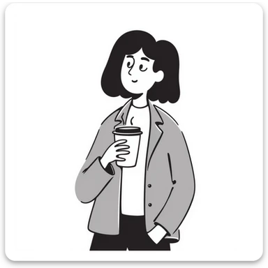 aesthetic college student with a coffee cup sticker