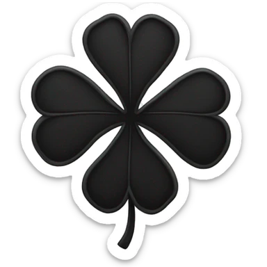 black 5 leaf clover sticker
