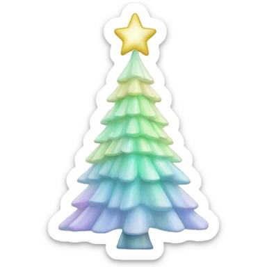 Pastel iridescent Christmas tree sticker