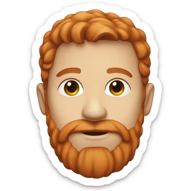 30 year old, male, red hair, pale, beard sticker